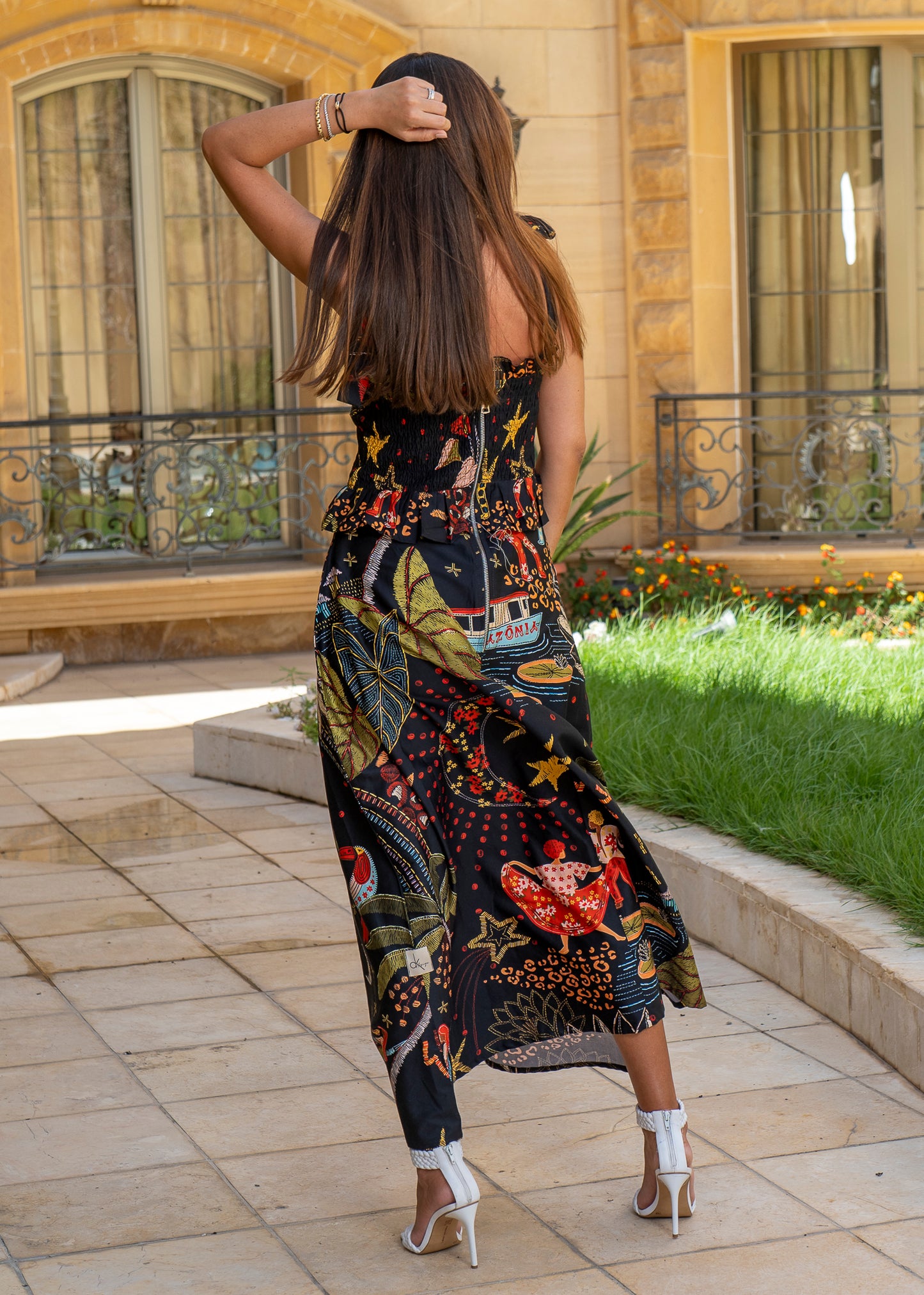 Amazonia Graphic Smocked Maxi Set