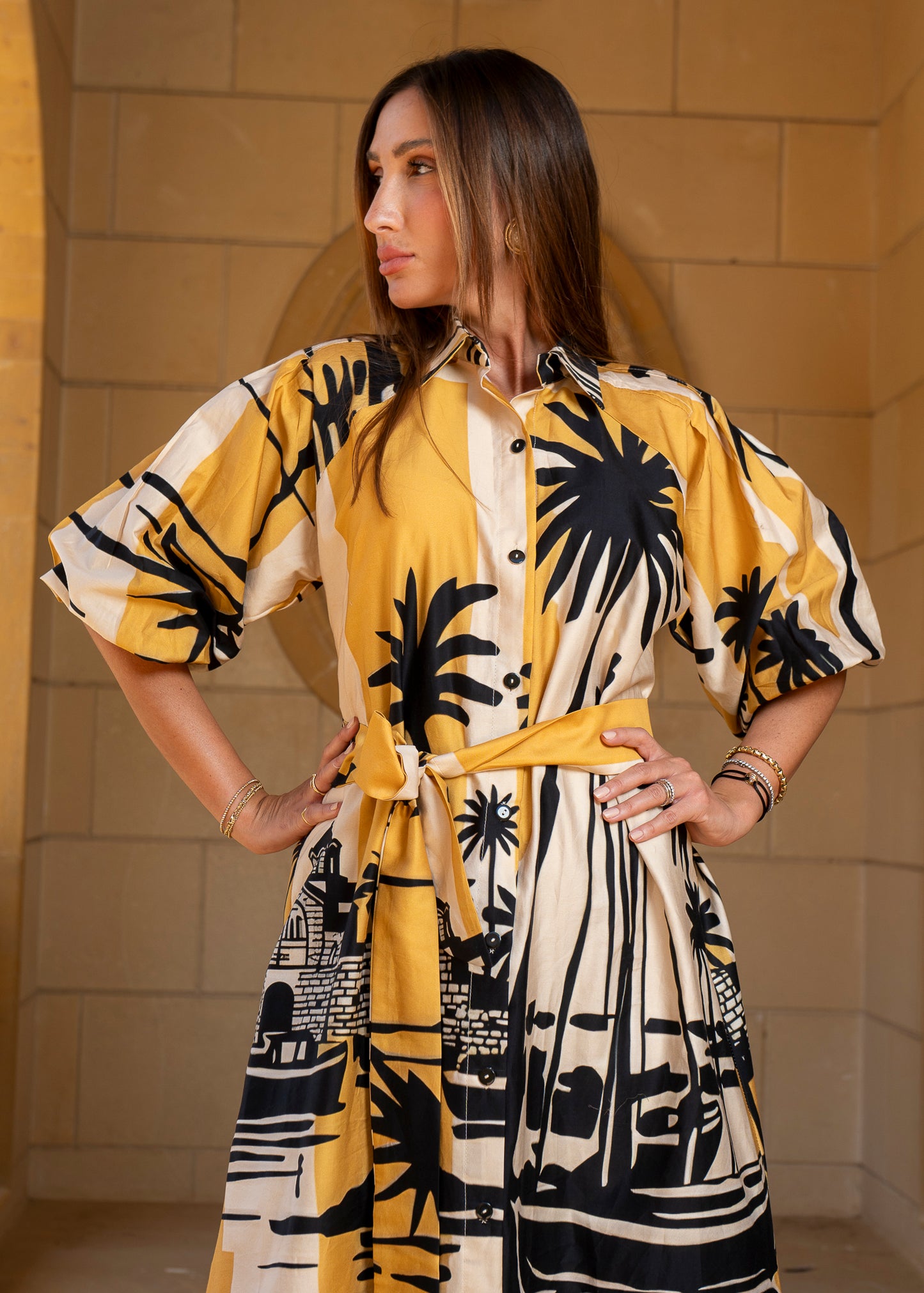 Oasis Sunset Belted Maxi Dress