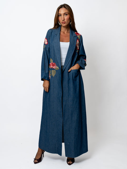 Jeans flower blazer