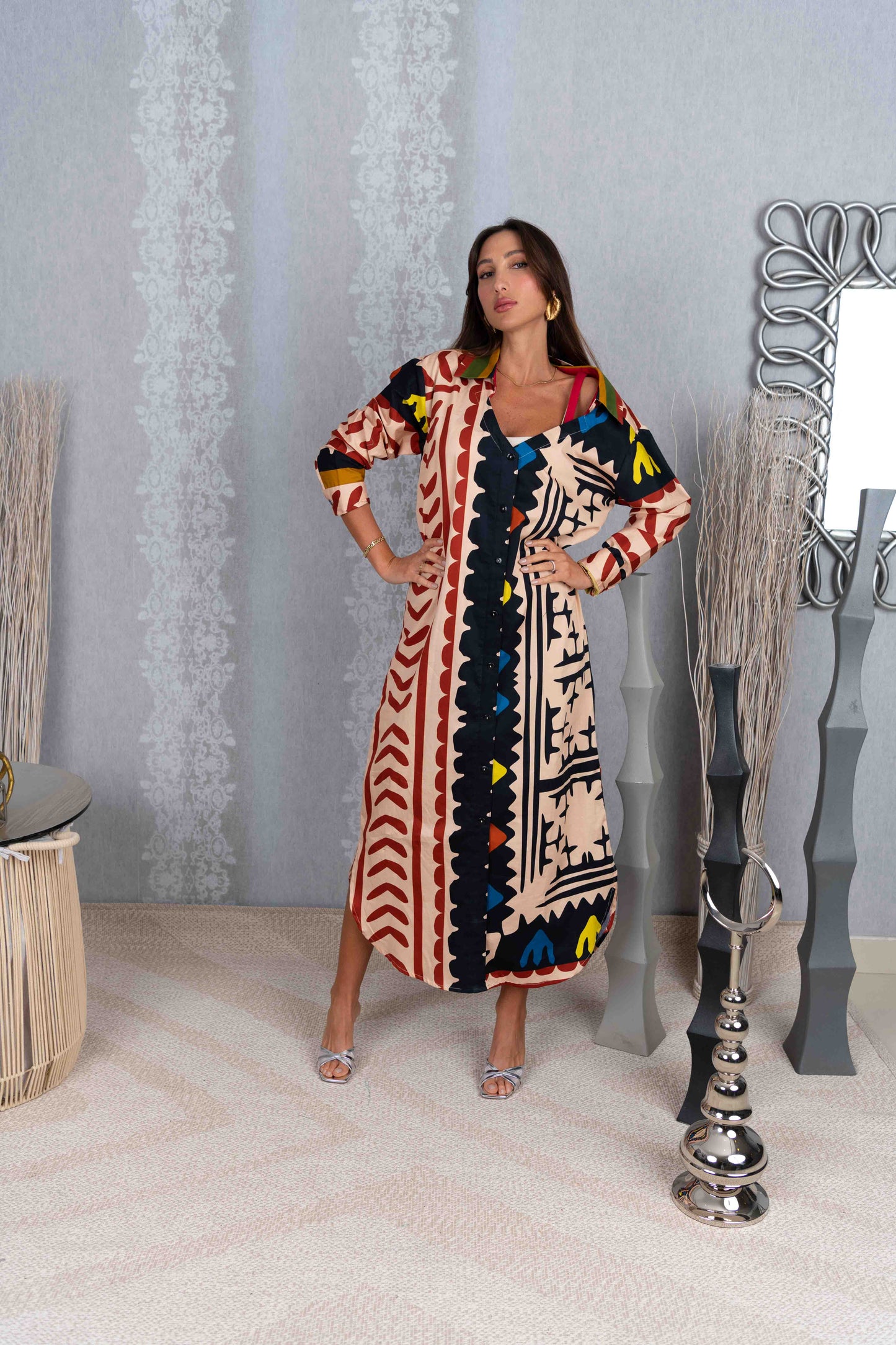 Ghinwa cotton colorful dress