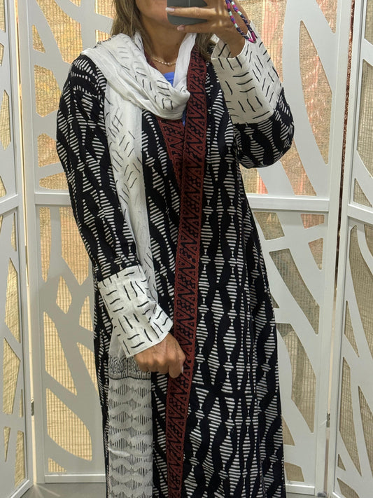 Black prints Indian abaya