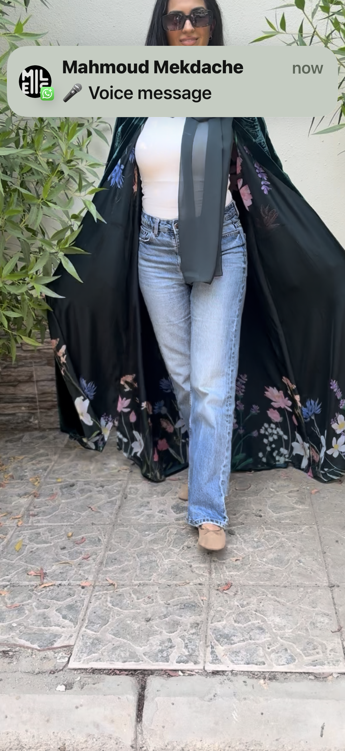 Green velvet double face Abaya