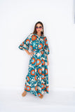 Ronda Retro-Inspired Geometric Maxi Dress
