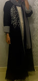 Black leaf double face abaya