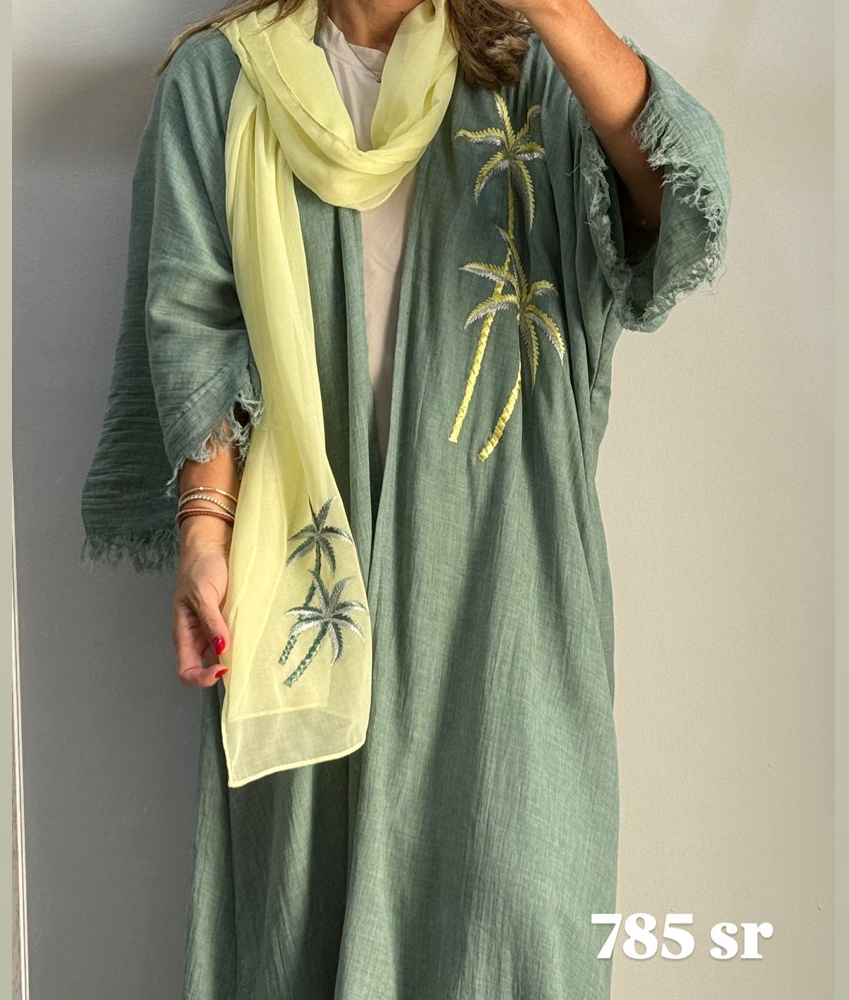 Palm Embroidered Abaya