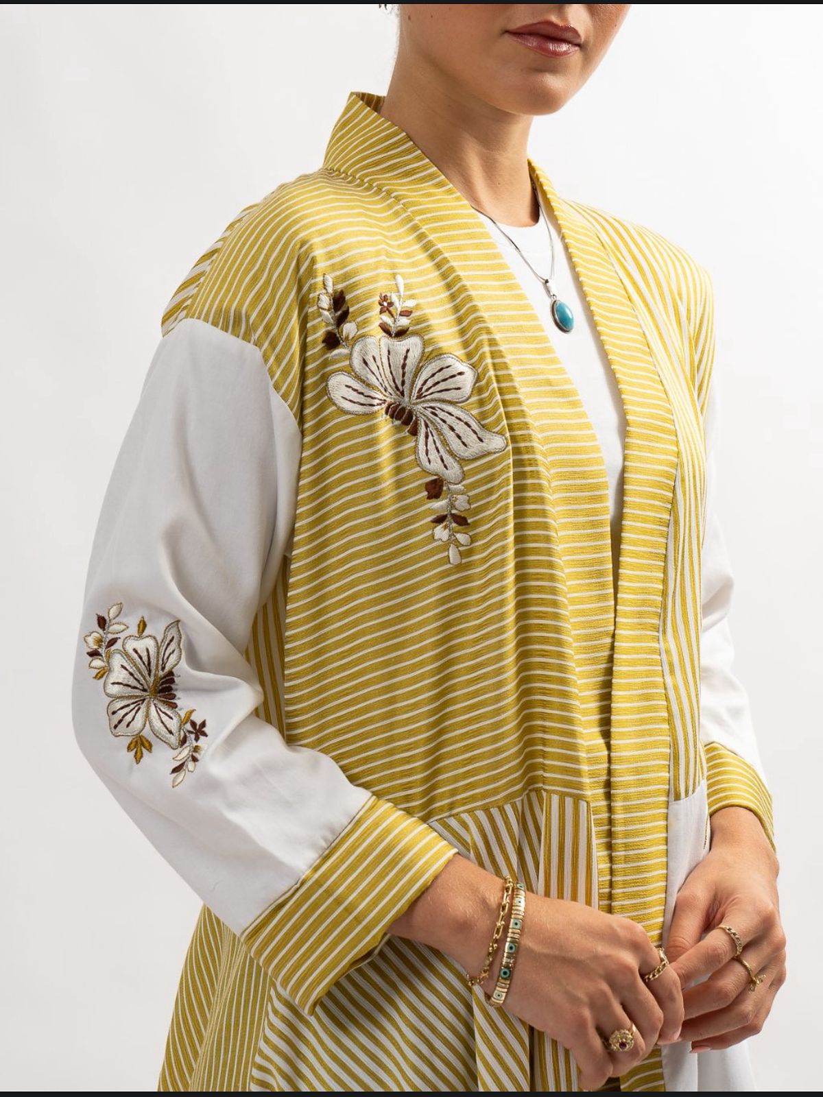 Flairly striped abaya