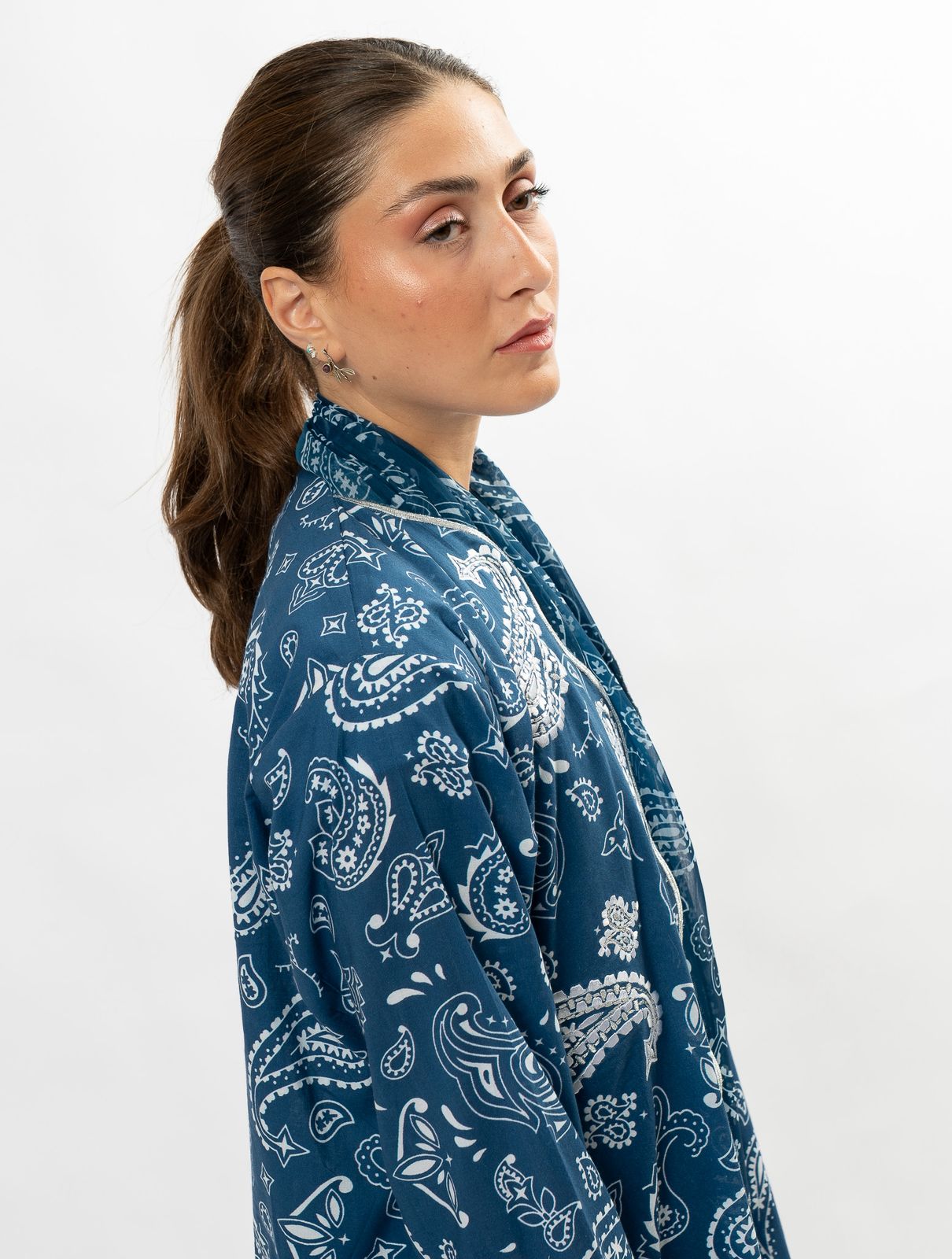 Paisley blue and white