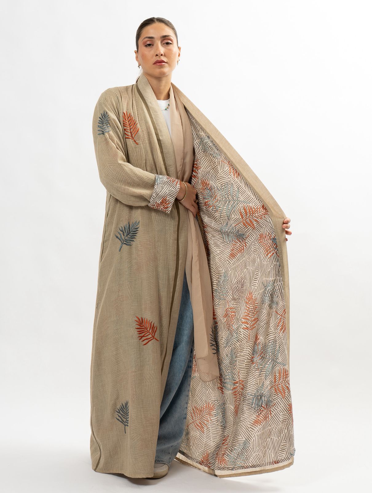 Double face cotton abaya