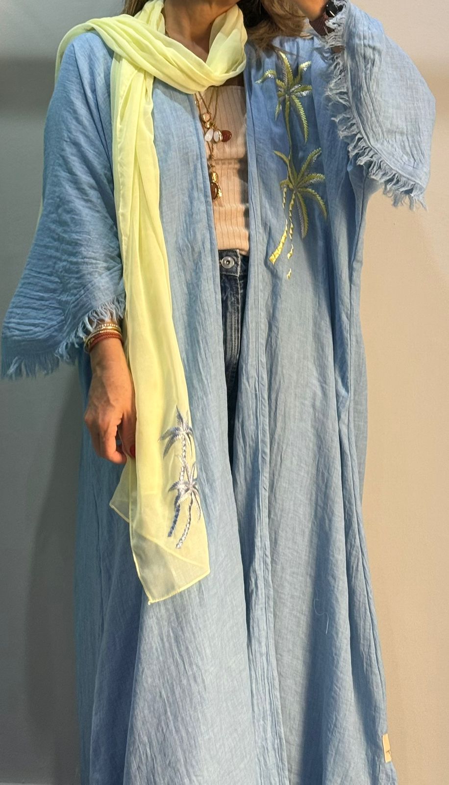 Palm Embroidered Abaya