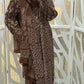 Brown prints Indian abaya