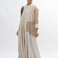 Beige striped abaya