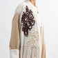 Beige striped abaya