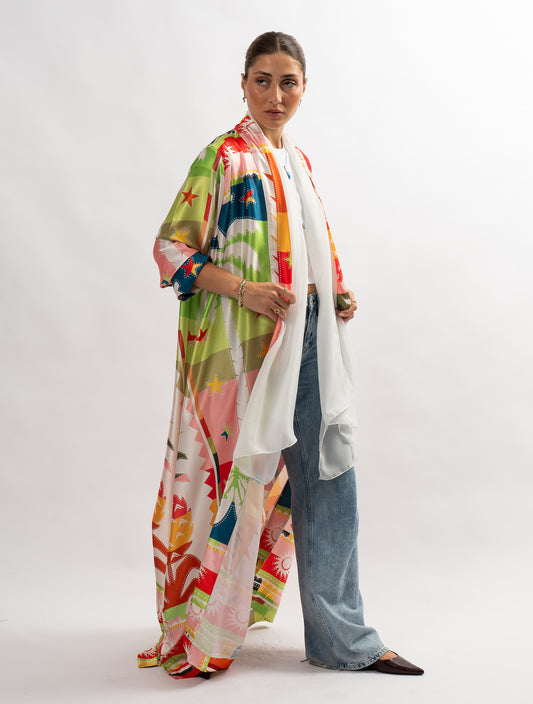 Silk Abaya Orange