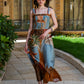 Tropical Illustration Smocked Maxi Set