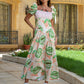 Verdana Botanical Puff-Sleeve Dress