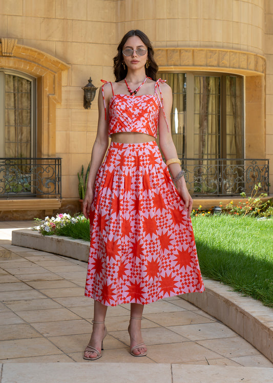 Crimson Starburst Midi Set