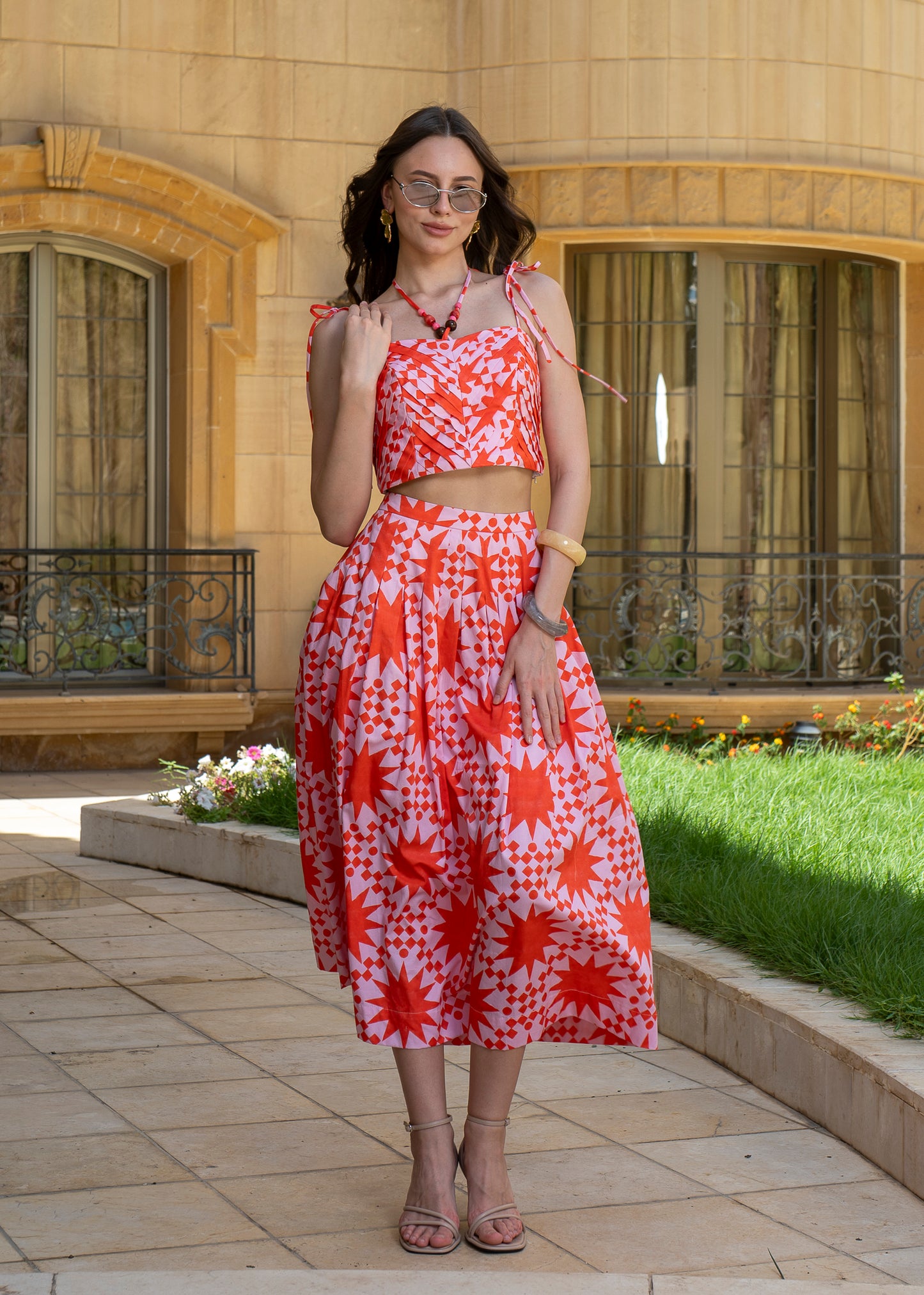 Crimson Starburst Midi Set
