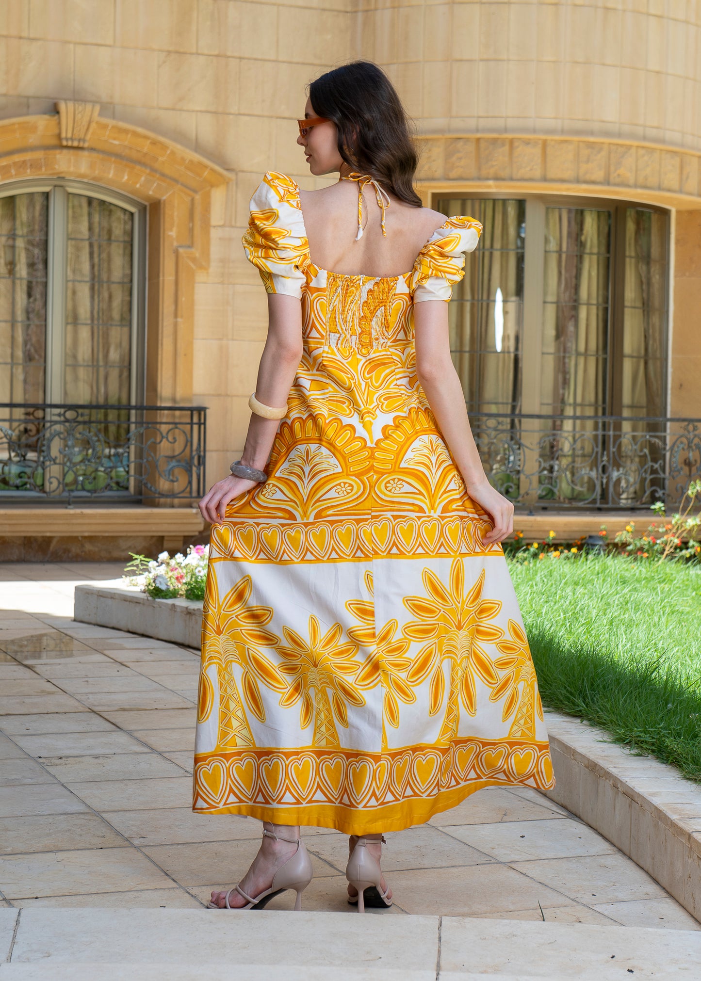 Golden Palm Maxi Dress