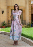 Rosé Riviera Scenic Puff-Sleeve Dress