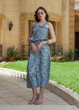 Azure Fan Smocked dress