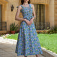 Azure Fan Smocked dress