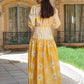 Citrine Sunbeam Mixed-Print Maxi Dress