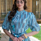 Azure Tropics Belted Maxi Dress