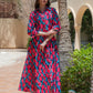 Vibrant Floral Ikat Shirt Dress