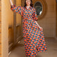 Geometric Fan Shirt Dress