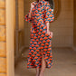 Geometric Fan Shirt Dress