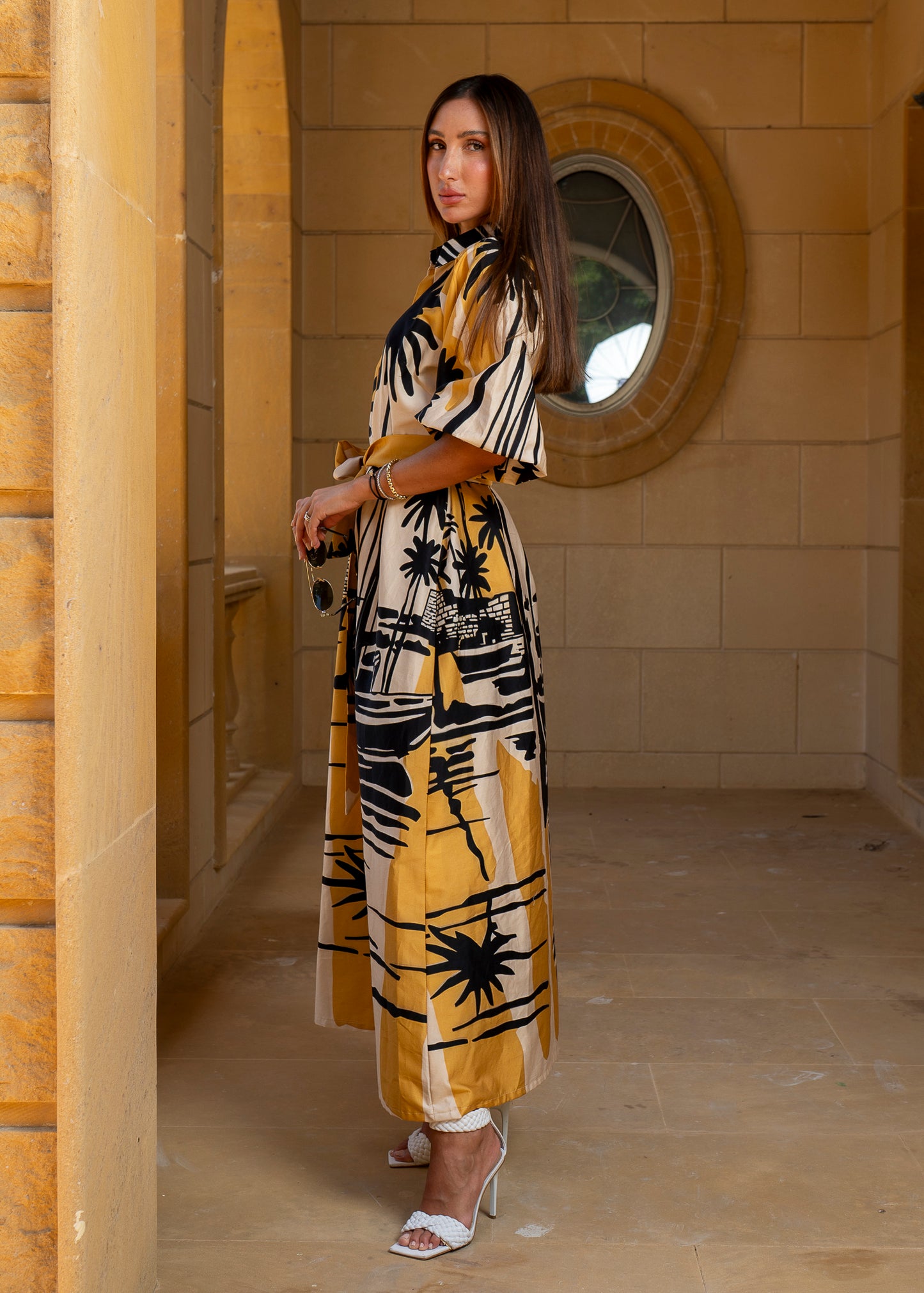 Oasis Sunset Belted Maxi Dress