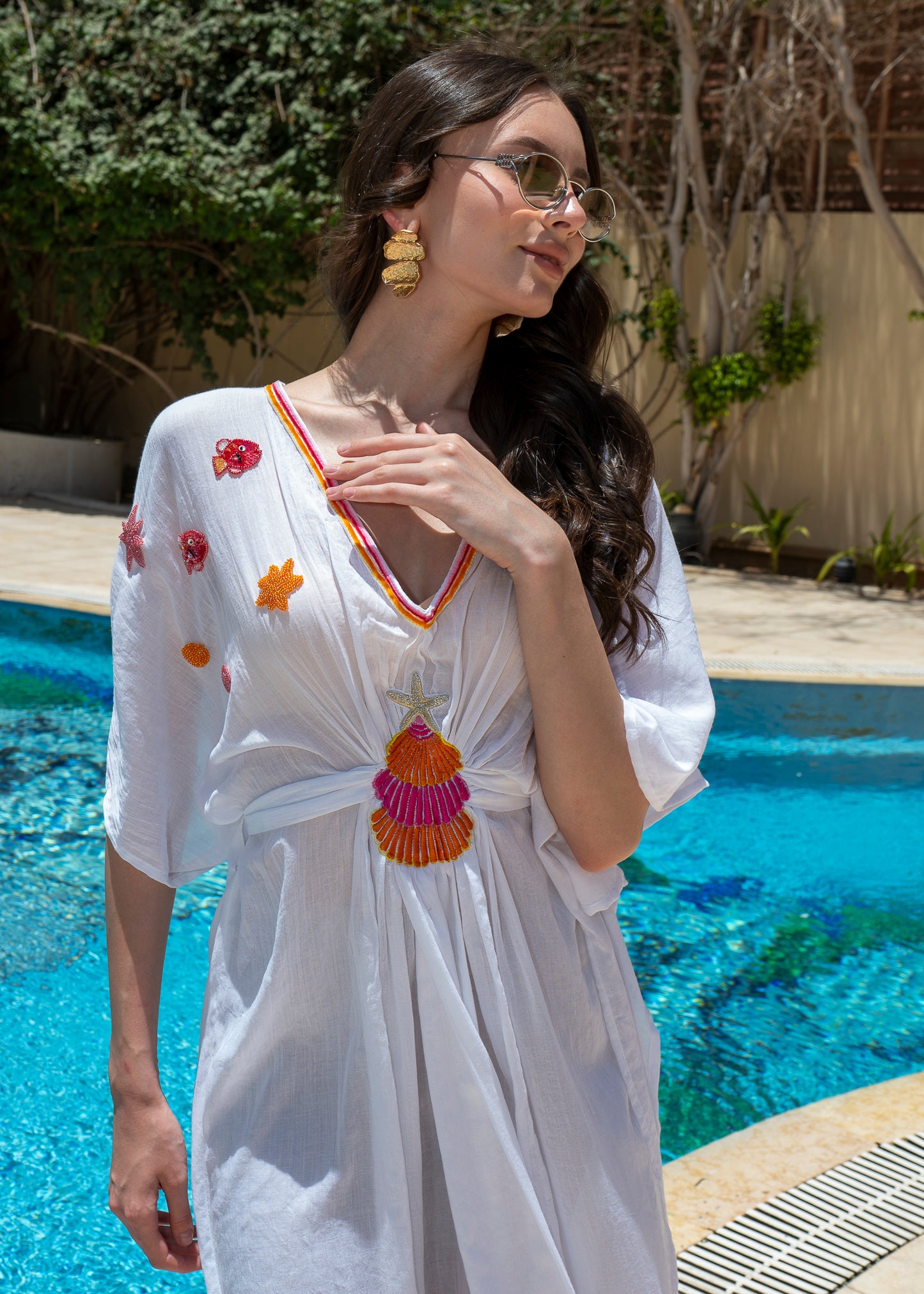 Seashell Embroidered dress
