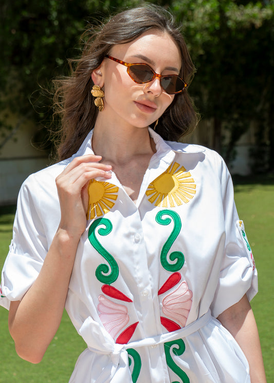 Celestial Garden Shirt Dress