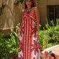 Sunset Palm Halter dress