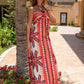 Sunset Palm Halter dress