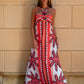 Sunset Palm Halter dress