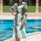 Emerald Stripe Shirt Dress