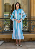 Azure Stripe Shirt Dress