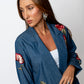Jeans flower blazer