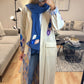 Beige Linen up with Cotton Abaya