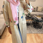 Beige Linen Cotton Abaya dress