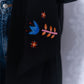 Black Abaya with Blue Embroidery