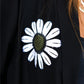 Black Abaya with White Daisy Accents
