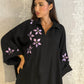 Black with Purple Floral Accents