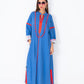Blue Hot Pink Linen Abaya