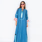 Blue white Linen Abaya