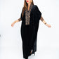 Chic Velvet Abaya with Signature Fendi-Inspired Detailing