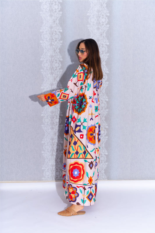 Colorful Cotton Abaya dress