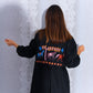 Cotton Abaya with Blue Embroidery