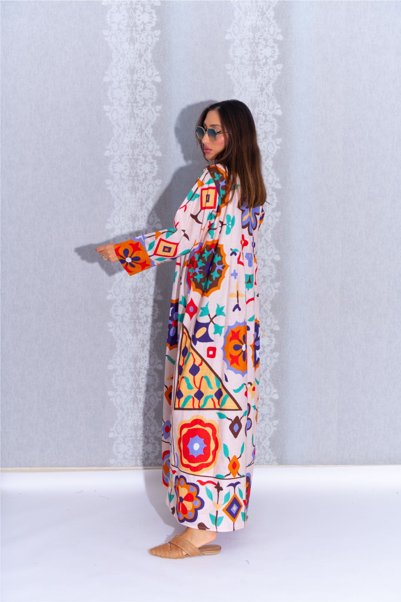Colorful Cotton Abaya with Bold Patterns